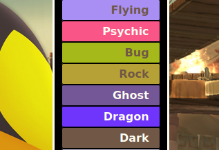 Pokemon Types Color bars